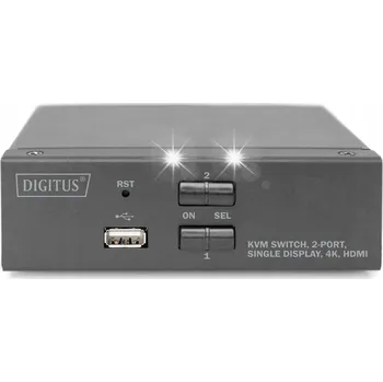 KVM přepínač DIGITUS 2-portový KVM přepínač HDMI, 4K 30Hz
