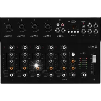 Mixážní pult 6kanálový audio mixážní pult IMG STAGELINE MXR-6 BLUETOOTH DSP MP3 - černý