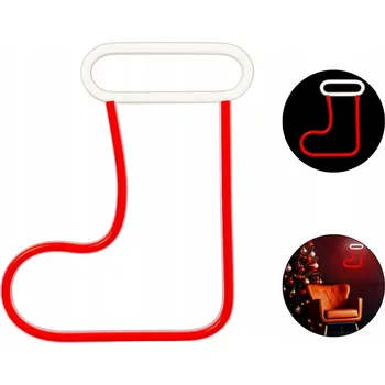 Vánoce VÁNOČNÍ LED NEONOVÁ DEKORACE OSVĚTLENÍ LED VÁNOČNÍ PUNČOCHA