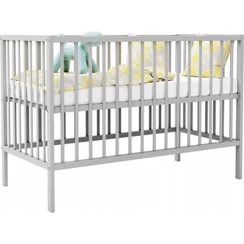 Dřevěná postýlka Bobas šedá 60 x 120 cm šedá