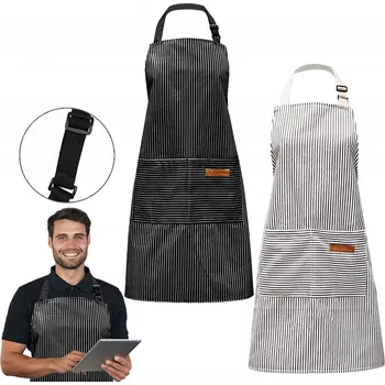 Kuchyňská zástěra Zástěra s proužky, kuchyňská zástěra, gastronomie, pro kuchaře DÁREK 2KS