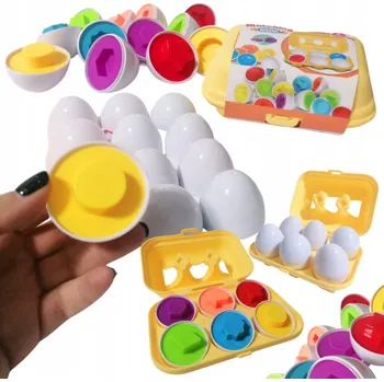 Hračka pro nejmenší MONTESSORI VEJCE Třídění Tvarů a Barev Vkládačka Vzdělávací Hračka Učení