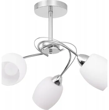 Pisa Stropní Svítidlo 3xE27 Max.60W Chrom Kov/Bílý Skleněný Kryt