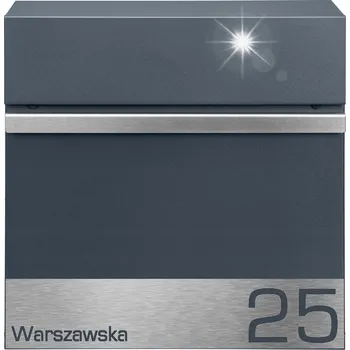 Poštovní schránka POŠTOVNÍ SCHRÁNKA NA DOPISY S DRŽÁKEM NA NOVINY ANTRACIT MTEC + NÁPIS ADRESA ULICE ČÍSLO