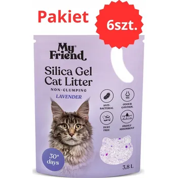 Podestýlka pro kočku Silikonové stelivo My Friend pro kočky bezprašná vůně levandule 3,8l Balení x6