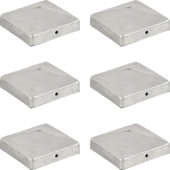 Příslušenství pro plot Krytky na plotové sloupky stříška 6 ks pozinkovaný kov 91x91 mm IM_145491