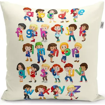 Polštář Sablio Polštář Abeceda - 40x40 cm