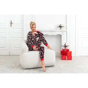 Dámské pyžamo Donna Vánoční Pyžamo Long Black, 40 i556_64038_61499_157