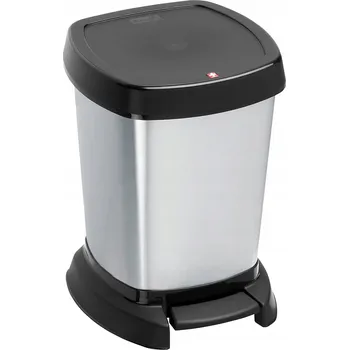 Odpadkový koš Plastový Odpadkový koš Rotho 6l stříbrný