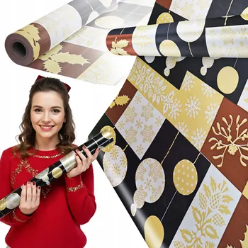 Balící papír DÁRKOVÝ BALICÍ PAPÍR 20 M MEGAROLE VÁNOČNÍ NA BALÍČKY OZDOBNÝ