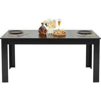 Jídelní stůl Jídelní stůl 160x80 cm pro 4-6 osob, odolný proti skvrnám, obdélníkový, černý