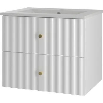 Koupelnový nábytek AQUA-02 - Skříňka s umyvadlem 2Z 60cm Bílá Matná Sada-3