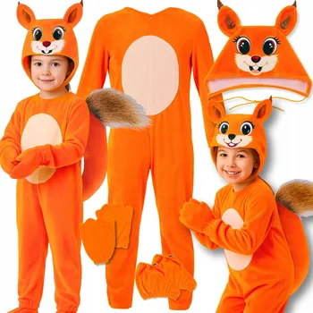 Karnevalový kostým KOSTÝM VEVERKY PŘEVLEK VEVERKA KIGURUMI ZVÍŘÁTKO KARNEVAL 134 140