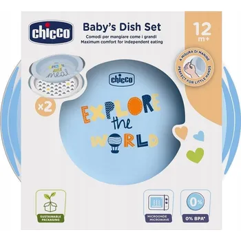 Talíř SADA DVOU TALÍŘŮ 12M+ MODRÁ, CHICCO