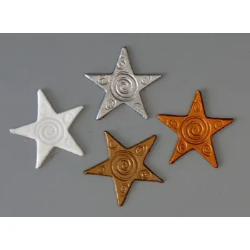 Vánoční dekorace Vosková ozdoba - Hvězda spirála - 4 ks bronzová