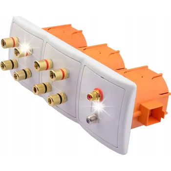 Elektrická zásuvka Nástěnná zásuvka pro reproduktory F RCA terminál 8G