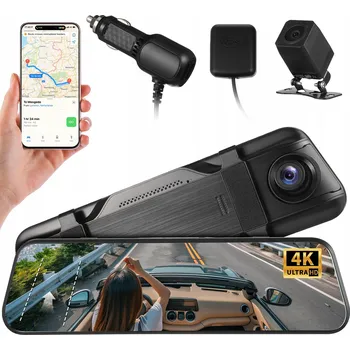 IP kamera 10" couvací zrcátko s kamerou a WiFi, 4K palubní kamera s WDR pro přední i zadní záznam