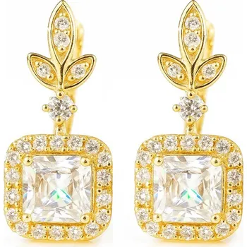 Náušnice Flamenco Mystique Náušnice z nerezové oceli pokovené 14k zlatem s kubickou zirkonií KST3492