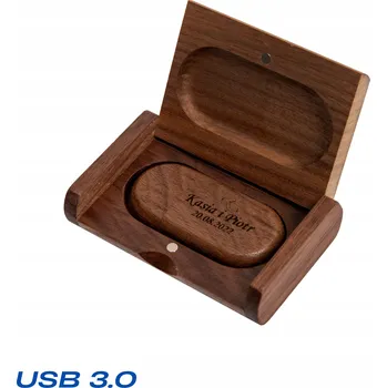 USB flash disk Dřevěný flash disk s ořechovým akcentem 64 GB USB 3.0 hnědý