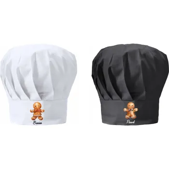 Čepice Vánoční kuchařská čepice pro pár - Personalizovaná vánoční jméno