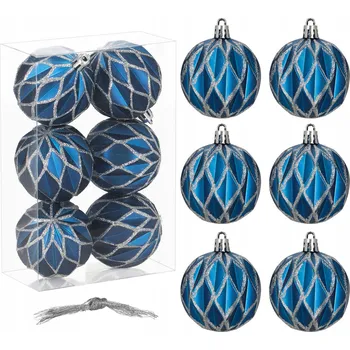 Vánoce Vánoční Koule zdobená, Vánoční Koule hladká, sady vánoční koule 7 cm 6 ks