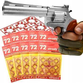 Dětská zbraň PISTOLET HUKOWY Hračka: Pistole na SLEPÉ NÁBOJE + kapslíky DÁREK 10x 720 ks