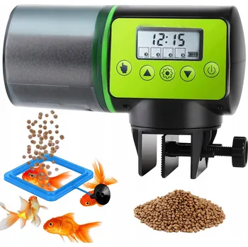 Krmítko pro ptáka AUTOMATICKÉ KRMÍTKO PRO RYBY DO AKVÁRIA DÁVKOVAČ KRMIVA LCD