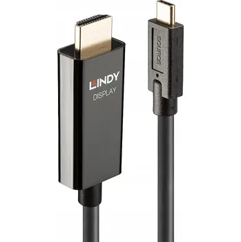 Datový kabel Lindy 43317 kabelový adaptér 10 m USB Type-C na HDMI Typ A (Standardní) Černý