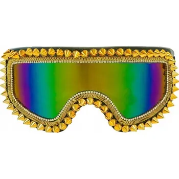 Lyžařské brýle zlaté cvočky 80. léta apres ski party