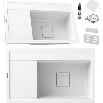 Granitový dřez Jednokomorový granitový dřez Granitan REDNO, bílý