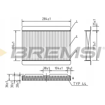 Kabinový filtr Bremsi FC0185 Filtr, ventilace prostoru pro cestující