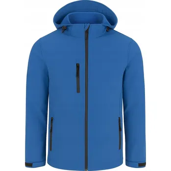 SOFTSHELLOVÁ BUNDA MOONTEX KING S KAPUCÍ ODOLNÁ VŮČI DŘEVU A MODRÁ - L