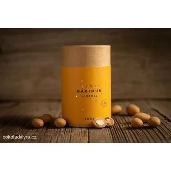 Čokoláda Čokoládovna Lyra MAXIMUM CARAMEL - SLEVA EXPIRACE - mandle v čokoládě se slaným karamelem