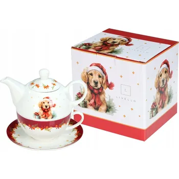 LIVELLO Vánoční Sada Porcelánová Konvice 400 ml Šálek 250 ml - PES