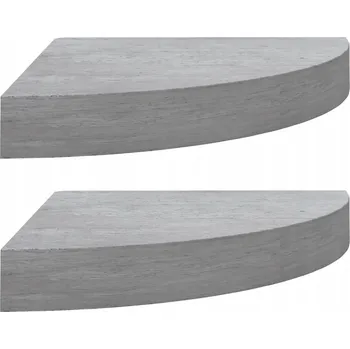 police Stylové Rohové Police MDF a Kov, Šedá Betonu, 35x35x3,8 cm