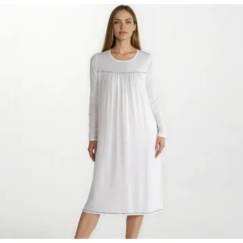 Dámská noční košile TREAT WEAR DÁMSKÁ NOČNÍ KOŠILE - FRESH DL. RUKÁV: Bílá XXL