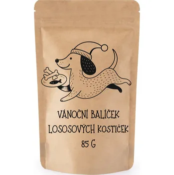 Pamlsek pro psa PafDog® Vánoční balíček lososových kostiček pro pejsky - 85 g