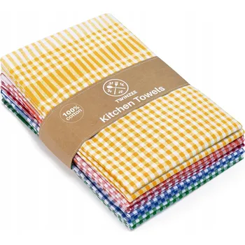 Utěrka KUCHYŇSKÉ UTĚRKY 100% BAVLNA 5 KUSŮ 47X67 CM VZOR KOSTKA