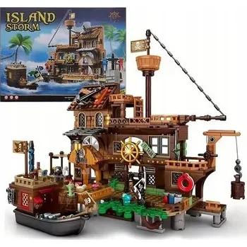 ostatní stavebnice STAVEBNICE SADA KOSTEK PIRÁTSKÁ PEVNOST HRAD LOĎ PIRÁTI