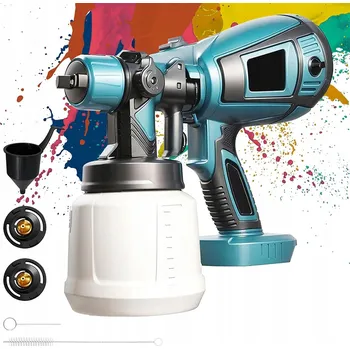 Stříkací pistole MALÍŘSKÁ STŘÍKACÍ PISTOLE ELEKTRICKÁ NA ZEĎ 200W 1000ML + 2 TRYSKY