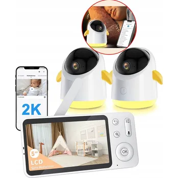 IP kamera ELEKTRONICKÁ CHŮVIČKA WIFI 2K, 2 KAMERY, OTOČNÁ, LCD 5", OBOUSMĚRNÉ AUDIO