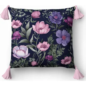 Povlak na dekorativní polštářek Dekorační povlak na polštář 45x45cm Detexpol Květiny