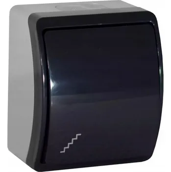 vypínač Schodišťový vypínač, voděodolný IP44, šedý/černý