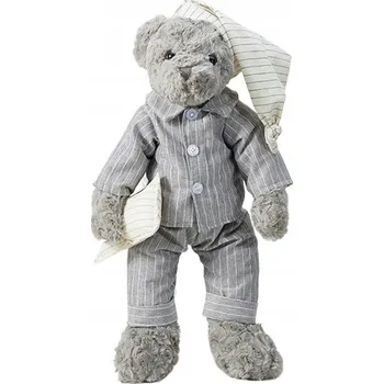 plyšák Pruhovaný medvídek v pyžamu šedý