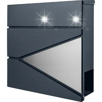 Poštovní schránka POŠTOVNÍ SCHRÁNKA ANTRACITOVÁ POŠTOVNÍ OCELOVÝ TROJÚHELNÍK NOVINY NA A4 VELKÁ