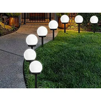 Venkovní osvětlení Solární LED lampičky 4x solární zahradní lampa koule bílá zapichovací 10 cm