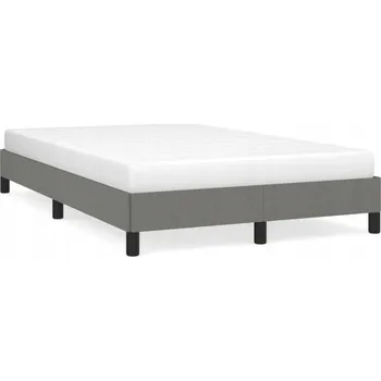 Postel Rám postele z látky a překližky, tmavě šedá, 203 x 123 x 25 cm