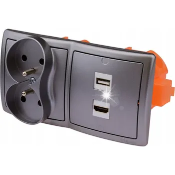 Elektrická zásuvka Zapuštěná zásuvka do zdi 1USB 1HDMI 230V