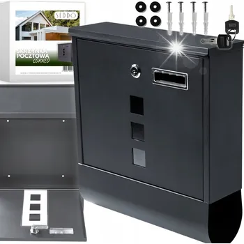 Poštovní schránka Poštovní schránka poštovní černá ral 9005 mat vhazovačka noviny klíče