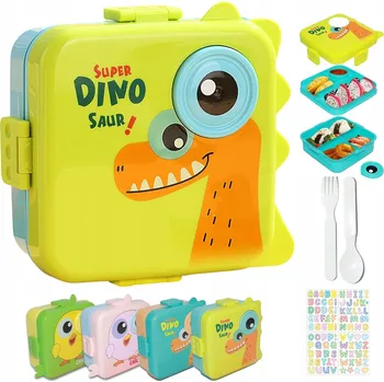 Dóza na potraviny Lunchbox nádoba na potraviny Krabička s přihrádkami Příbory 1600 ml Zelená